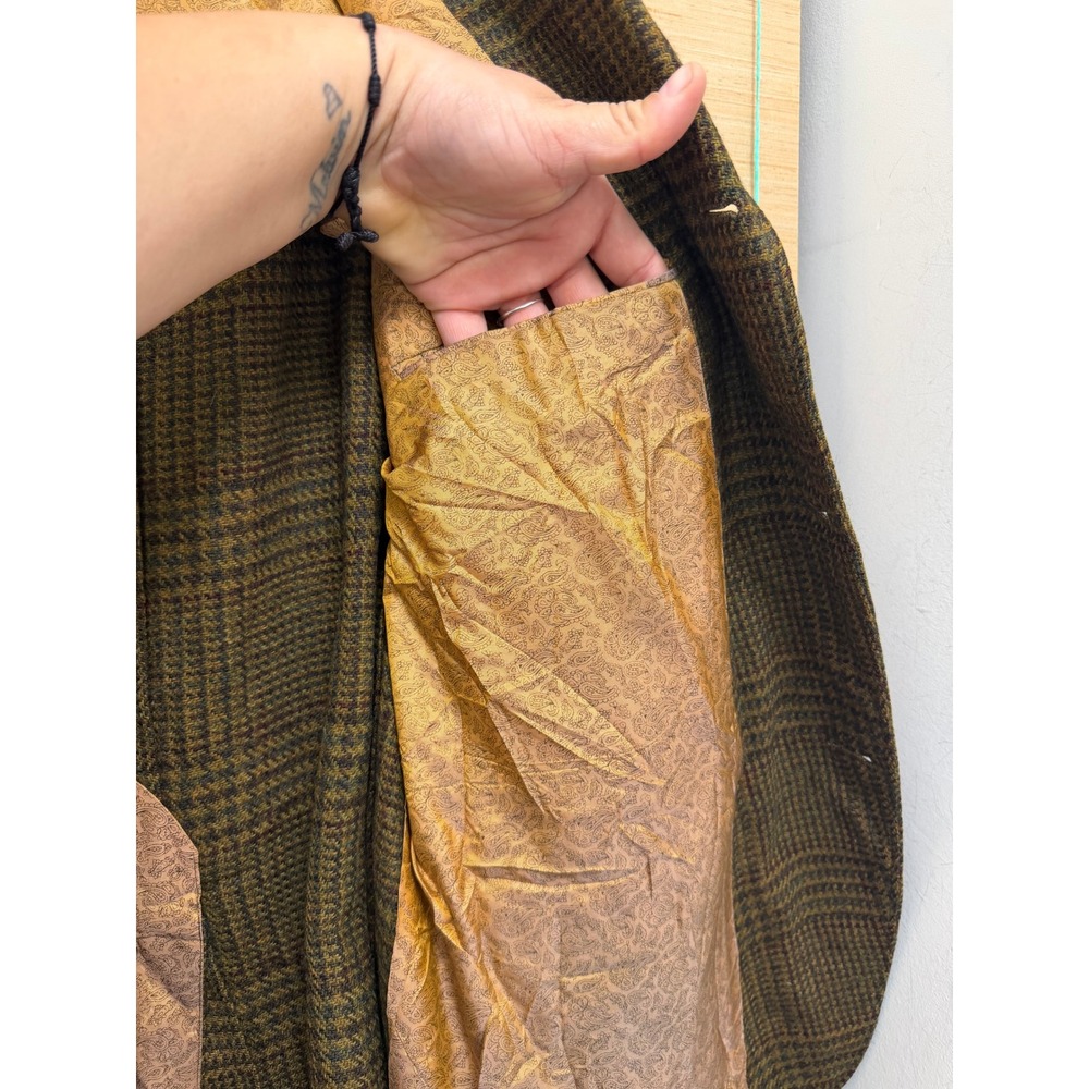 Vintage Brookford Bench Clothes Olive Glen Plaid Blazer Sport Coat Paisley - Picture 4 of 10